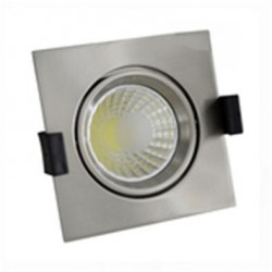 Foco Downlight LED COB Orientable Cuadrado Cromado 100x100mm 8W